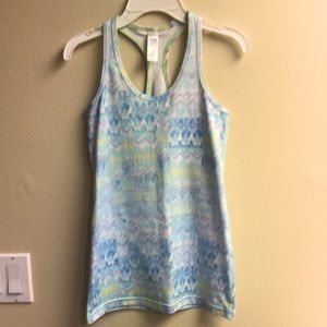Ivivva by Lululemon Keep Ur Cool Racer Back Tank Top Aqua Blue Green